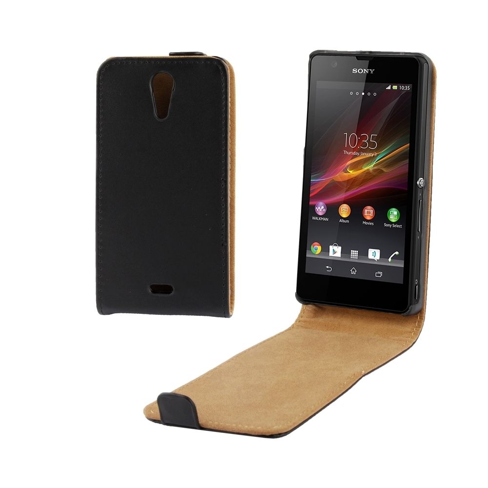 Wewoo - Housse Étui noir pour Sony Xperia ZR / M36H / C5502 en cuir Flip vertical - Coque, étui smartphone
