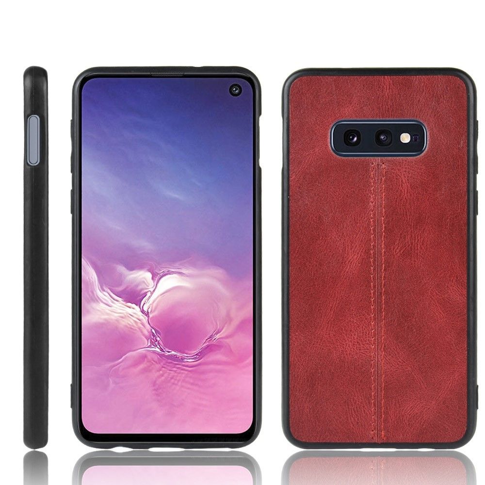 marque generique - Coque en TPU + PU hybride rouge pour votre Samsung Galaxy S10e - Coque, étui smartphone