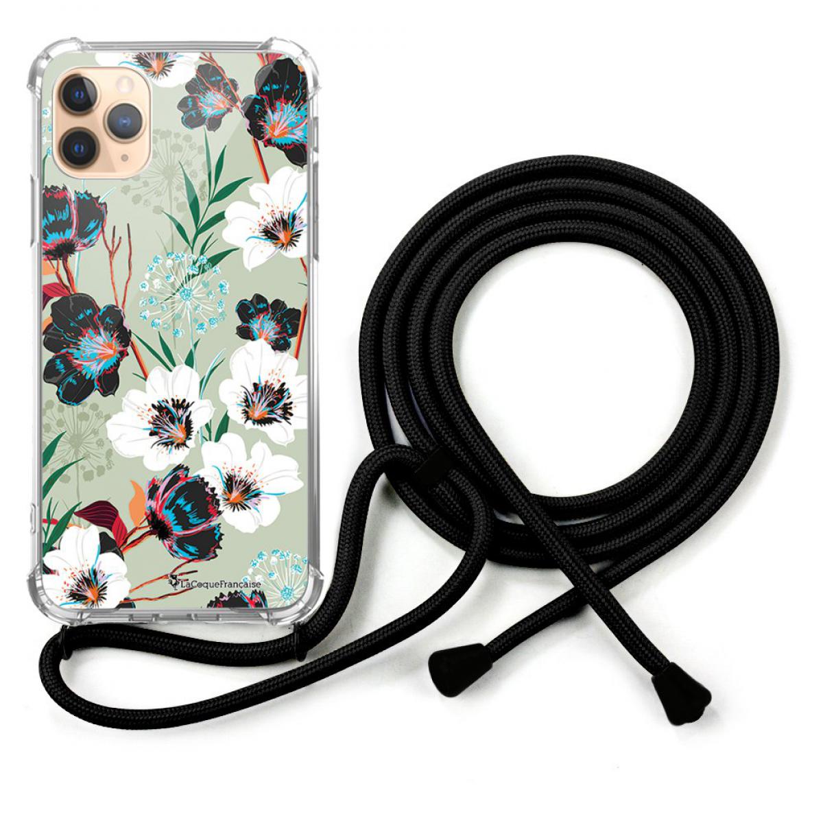 La Coque Francaise - Coque cordon iPhone 11 Pro Max cordon Dessin Fleurs vert d'eau La Coque Francaise - Coque, étui smartphone