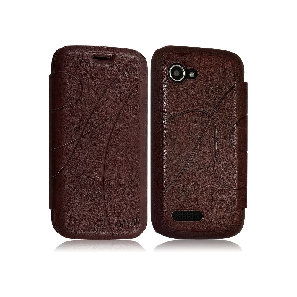 Karylax - Coque Housse Etui à rabat latéral et porte-carte pour Wiko Cink Slim 2 couleur Marron - Autres accessoires smartphone