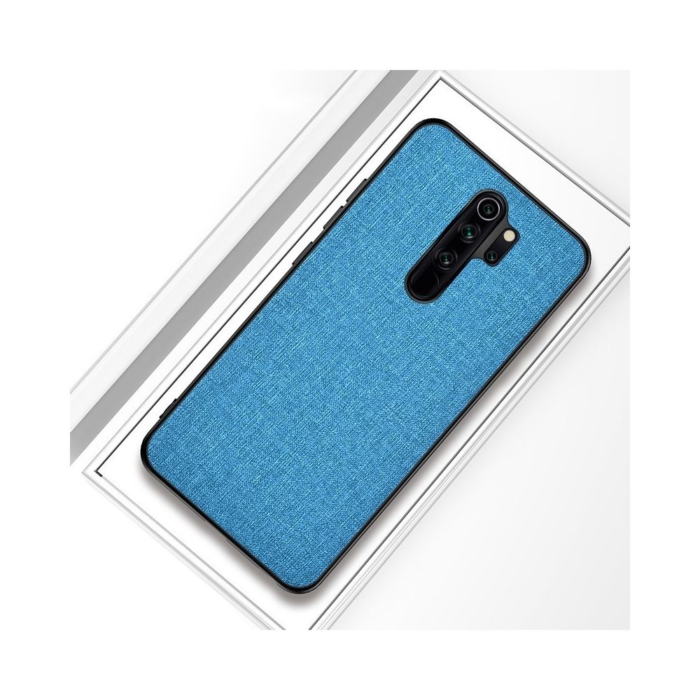 Wewoo - Coque Souple Pour Xiaomi Redmi Note 8 Pro Texture de Tissu Antichoc PC + TPU Bleu Ciel - Coque, étui smartphone