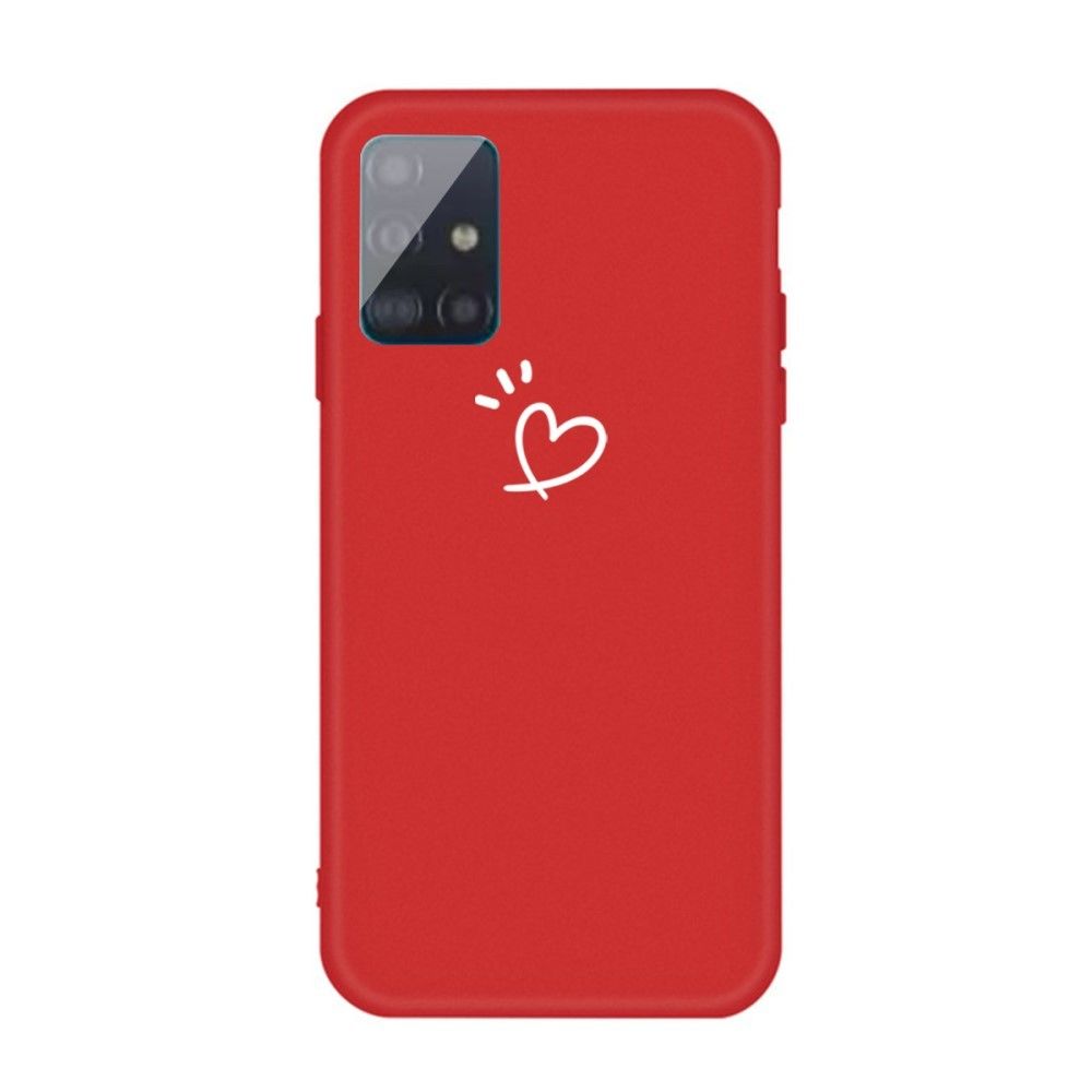 marque generique - Coque en TPU motif coeur mignon mat rouge pour votre Samsung Galaxy A71 - Coque, étui smartphone