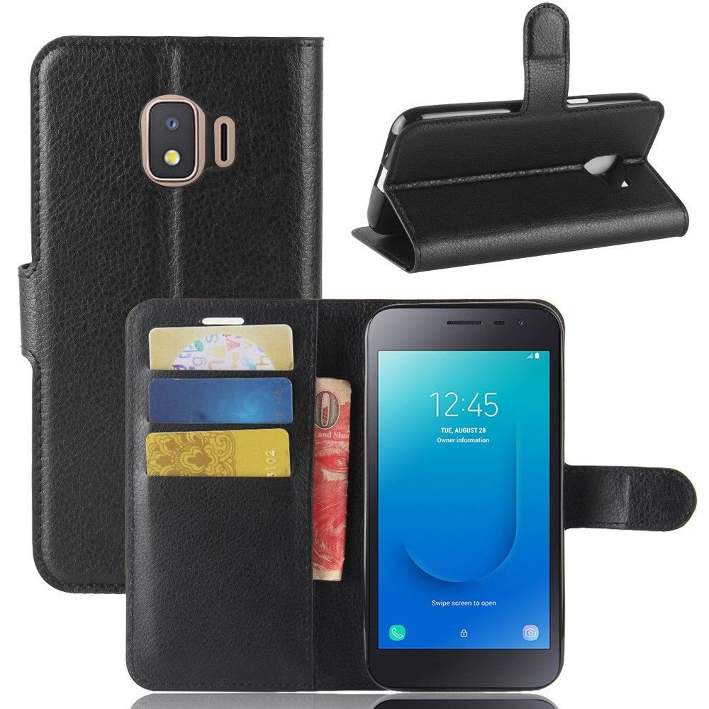 marque generique - Etui en PU litchi noir pour votre Samsung Galaxy J2 Core - Autres accessoires smartphone