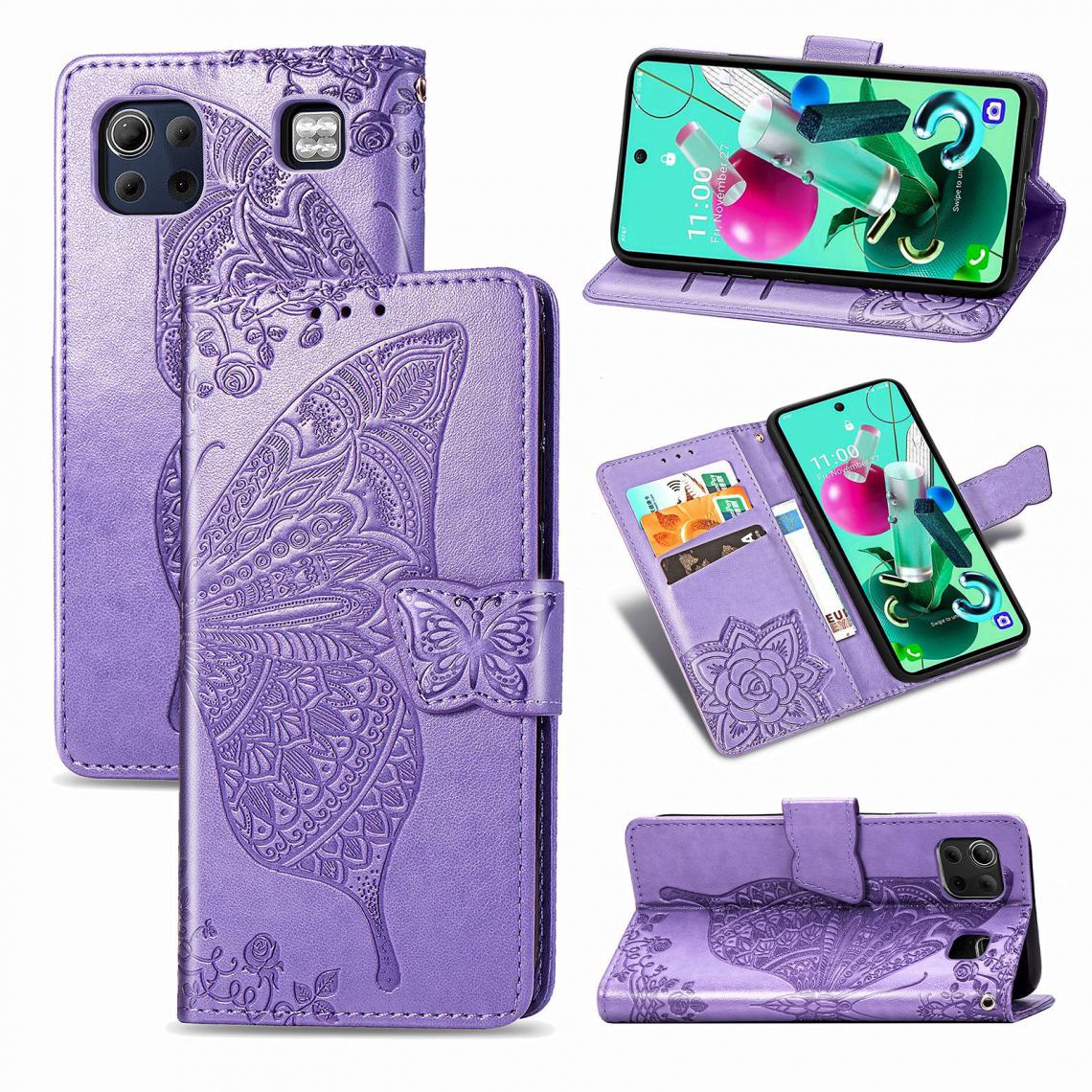 OtterBox - LG K92 5G Housse Etui Coque de protection type portefeuille Papillon [Violet] - Coque, étui smartphone