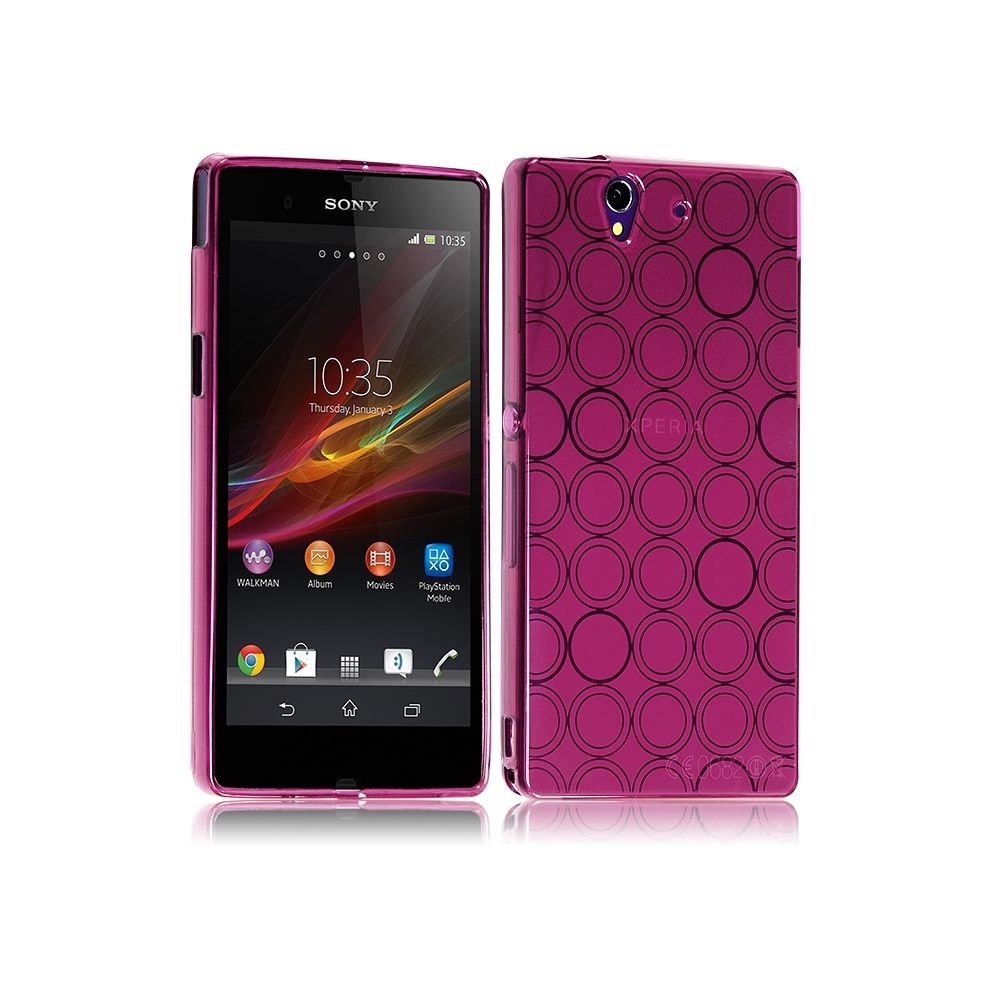 Karylax - Housse Coque Style Cercle pour Sony Xperia Z Couleur Rose Fushia Translucide - Autres accessoires smartphone