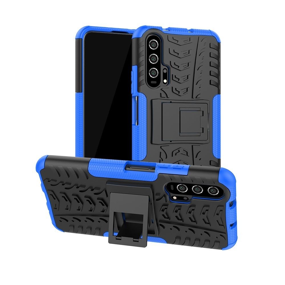 marque generique - Coque en TPU hybride antidérapant avec béquille bleu pour votre Huawei Honor 20 Pro - Coque, étui smartphone