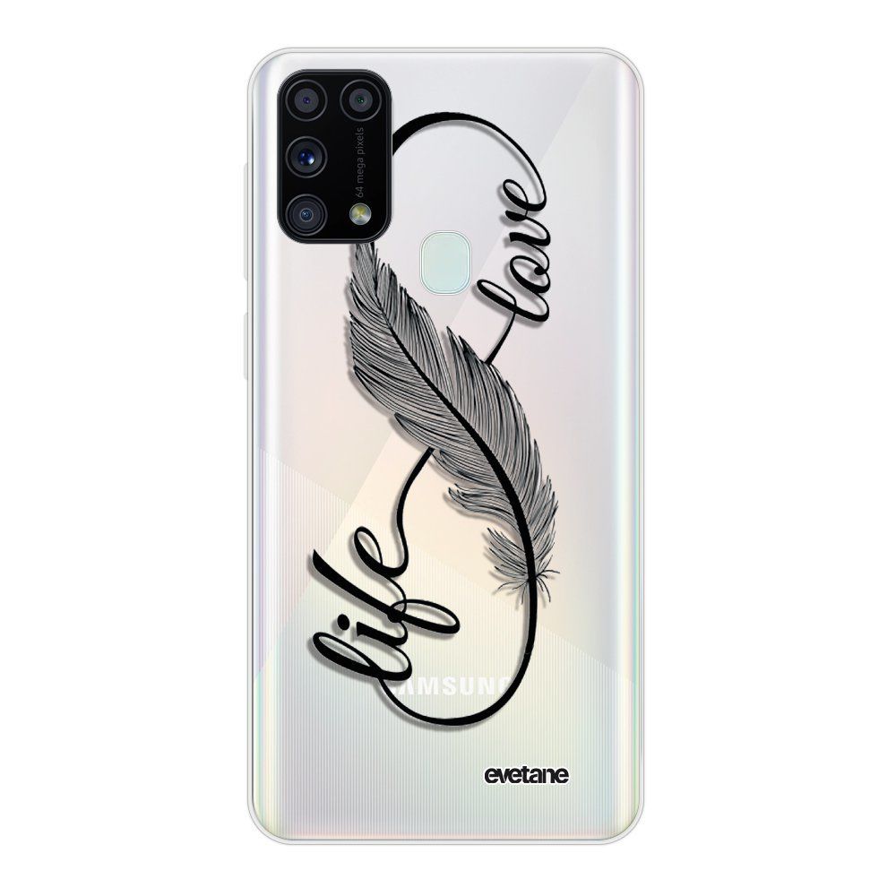 Evetane - Coque Samsung Galaxy M31 souple transparente Love Life Motif Ecriture Tendance Evetane - Coque, étui smartphone