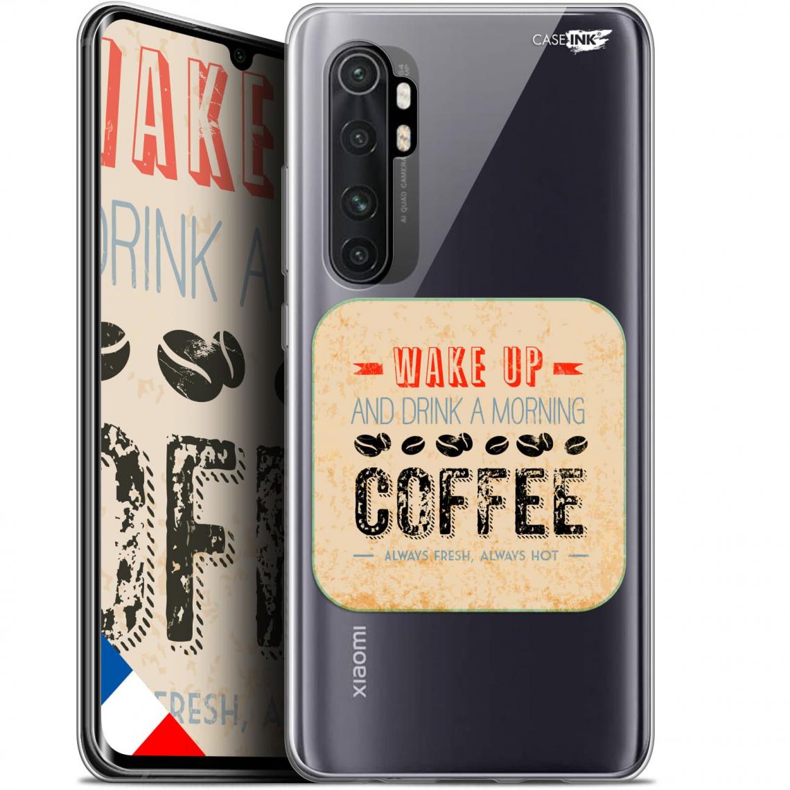 Caseink - Coque arrière Xiaomi Mi Note 10 LITE (6.4 ) Gel HD [ Nouvelle Collection - Souple - Antichoc - Imprimé en France] Wake Up With Coffee - Coque, étui smartphone