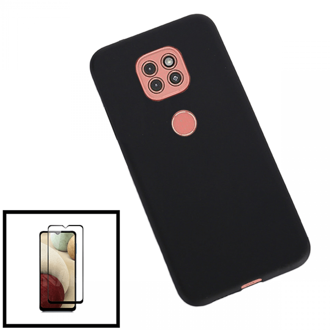 Phonecare - Kit Film de Verre Trempé 5D à Couverture Complète + Coque en Silicone Liquide Motorola Moto G9 Play - Coque, étui smartphone