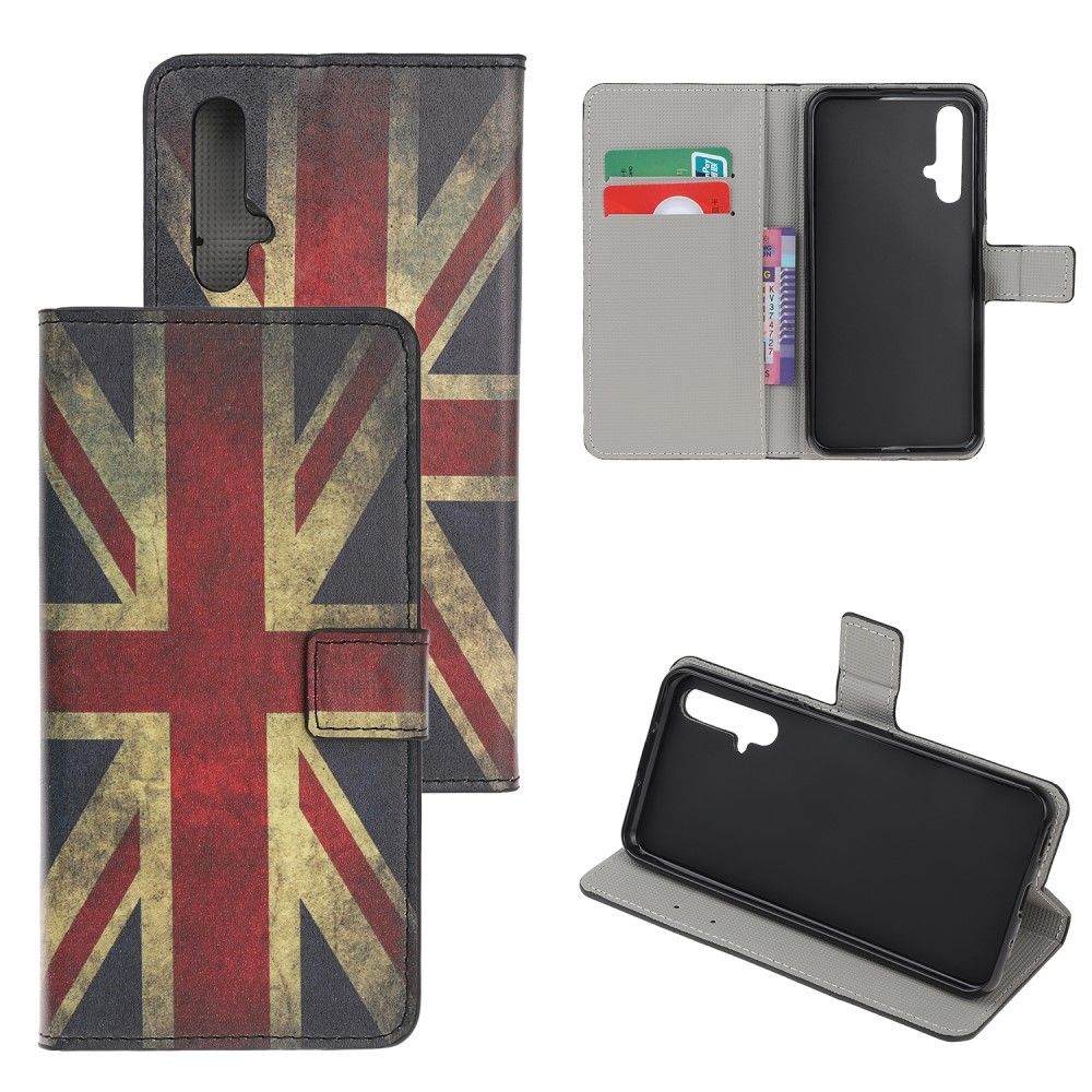 marque generique - Etui en PU impression de modèle drapeau britannique avec support pour votre Huawei Honor 20 - Coque, étui smartphone