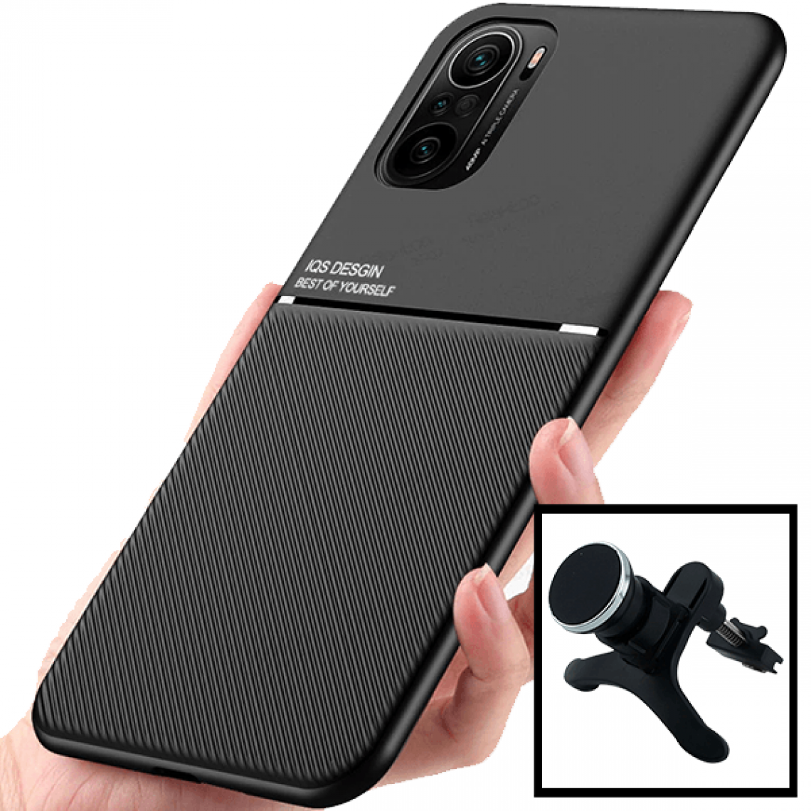 Phonecare - Kit Coque Magnétique Lux + Support Magnétique de Voiture Renforcé pour Xiaomi Redmi K40 - Coque, étui smartphone