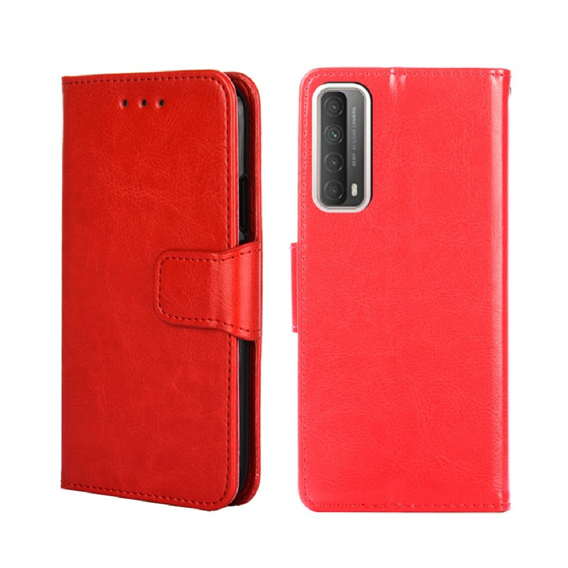 Other - Etui en PU texture de cheval fou avec smartphone rouge pour votre Huawei P smart 2021/Y7a - Coque, étui smartphone