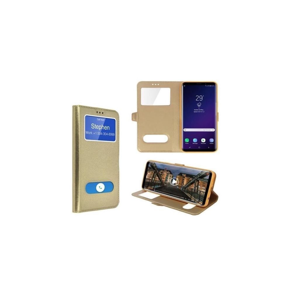marque generique - Coque Samsung Galaxy M20 Or, Etui Flip Cover Housse Double Fenetre - Coque, étui smartphone