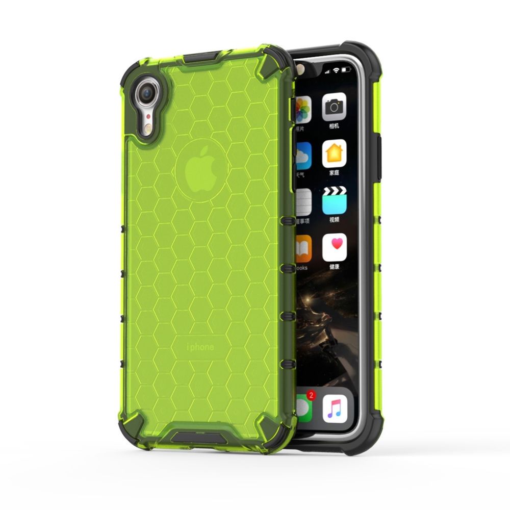 Wewoo - Coque Rigide de protection antichoc Honeycomb PC + TPU pour iPhone XR Vert - Coque, étui smartphone