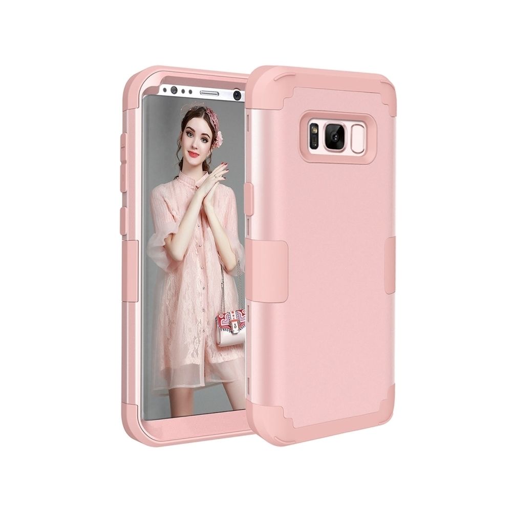 Wewoo - Coque renforcée rose pour Samsung Galaxy S8 + / G9550 Dropproof 3 en 1 manchon en silicone téléphone mobile - Coque, étui smartphone