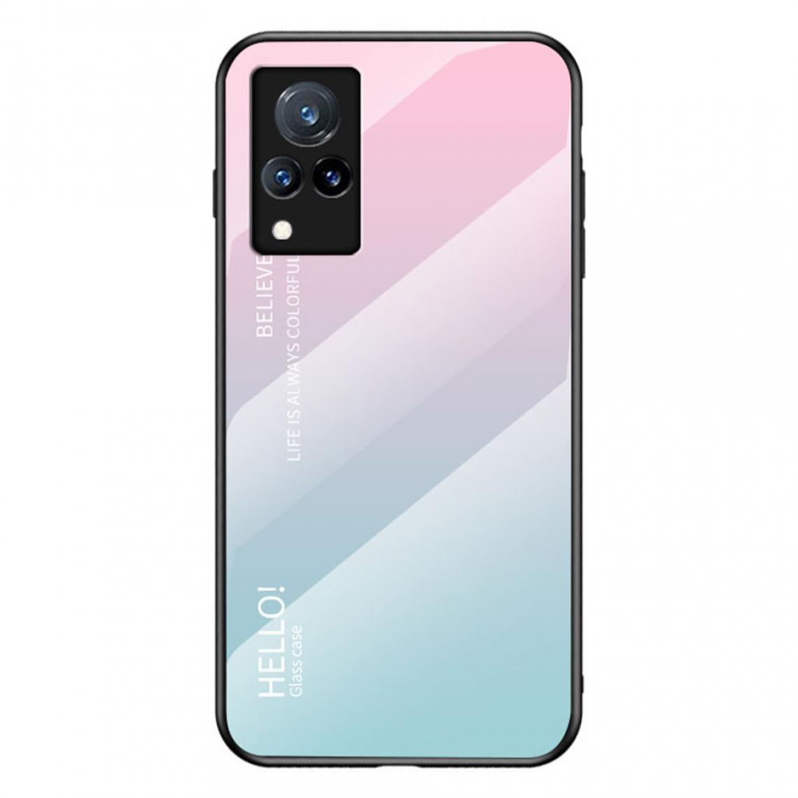 Other - Coque en TPU Conception de dégradé de couleur anti-rayures rose bleu pour votre Vivo V21 5G - Coque, étui smartphone