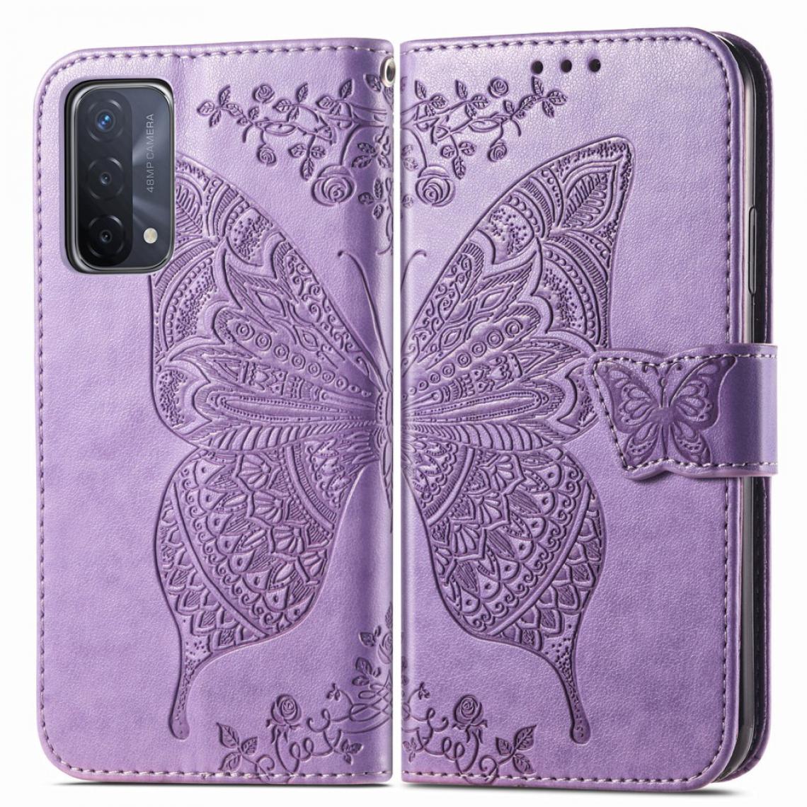 Other - Etui en PU Mentions légales Grand papillon avec support violet pour votre Oppo A93 5G - Coque, étui smartphone