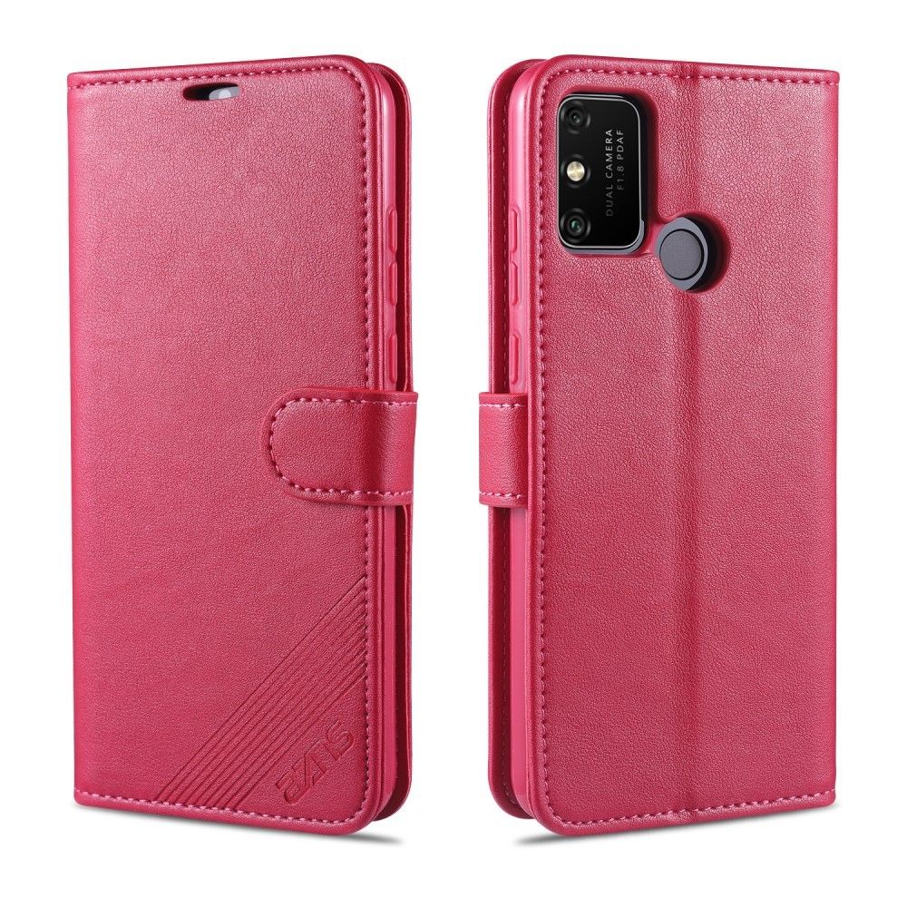 Generic - Etui en PU avec support rouge pour votre Huawei Honor 9A - Coque, étui smartphone