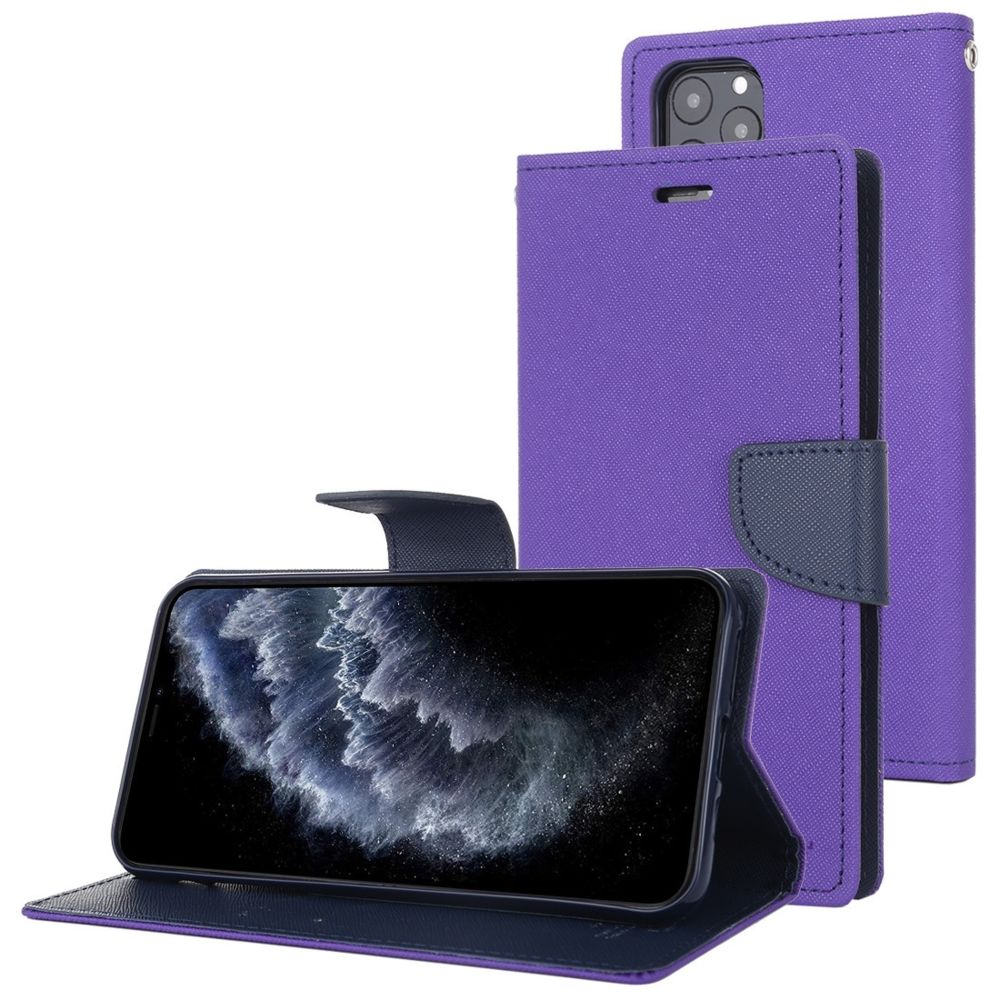 Wewoo - Coque Étui à rabat en cuir avec support logements pour cartes et portefeuille violet - Coque, étui smartphone