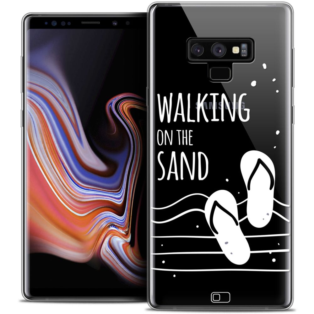 Caseink - Coque Housse Etui Samsung Galaxy Note 9 (6.4 ) [Crystal Gel HD Collection Summer Design Walking on the Sand - Souple - Ultra Fin - Imprimé en France] - Coque, étui smartphone