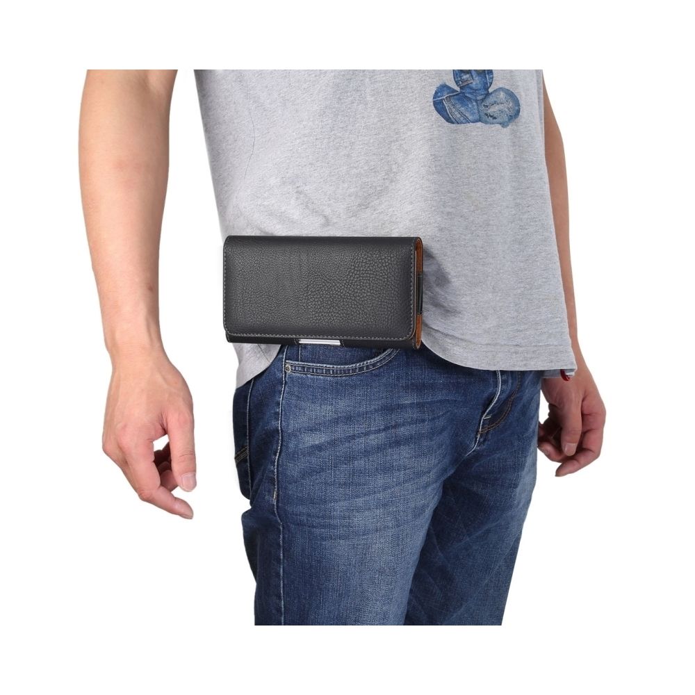 Wewoo - Housse Étui noir pour Xiaomi et 6,4 pouces Smart Phone Universel Litchi Texture Vertical Flip PU en cuir / sac de taille - Coque, étui smartphone