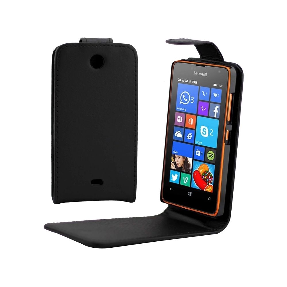 Wewoo - Housse Étui noir pour Microsoft Lumia 430 en cuir à bouton magnétique Flip vertical - Coque, étui smartphone