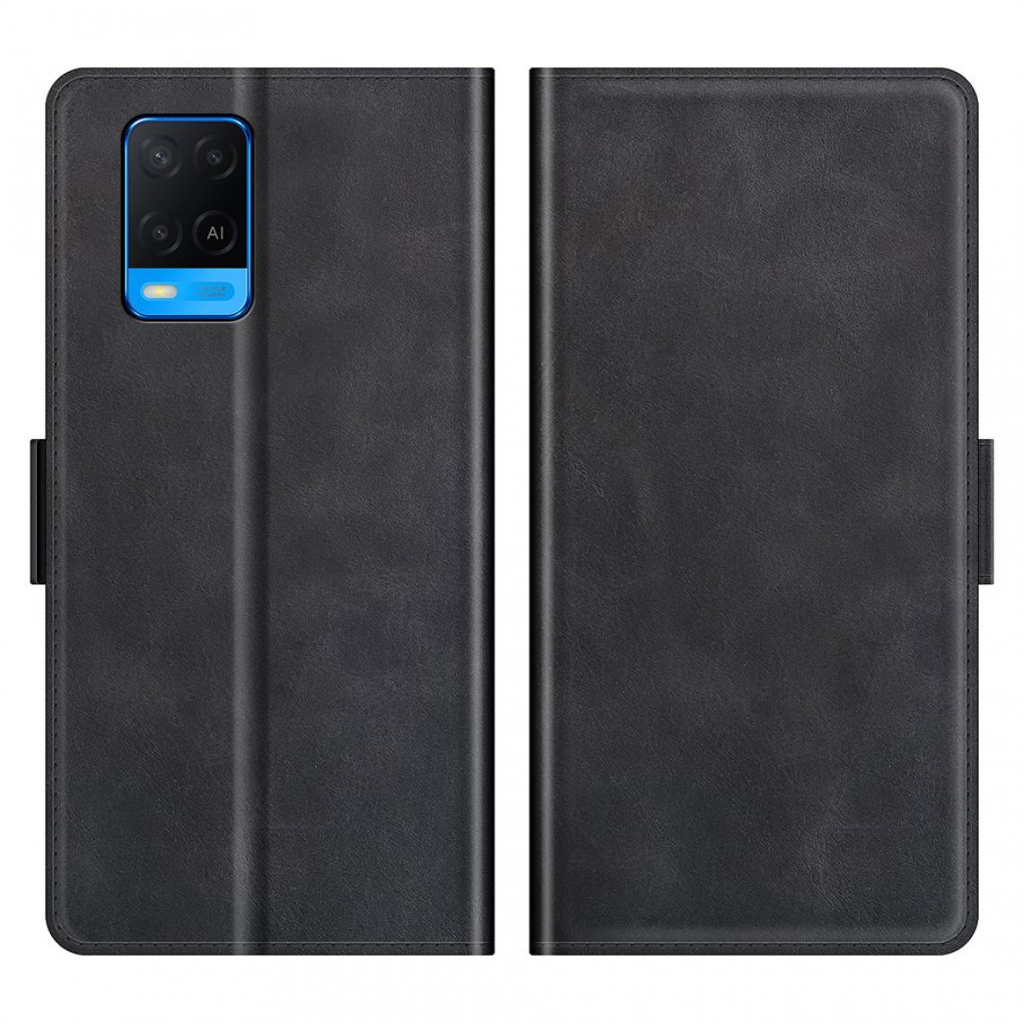 Other - Etui en PU Fermeture magnétique à double fermoir avec support noir pour votre Oppo A54 4G - Coque, étui smartphone