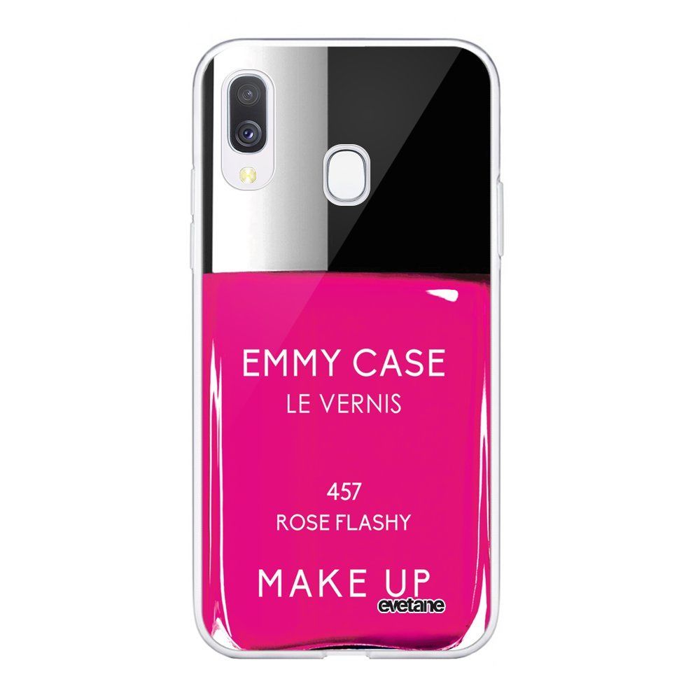 Evetane - Coque Samsung Galaxy A20e souple transparente Vernis Rose Motif Ecriture Tendance Evetane. - Coque, étui smartphone