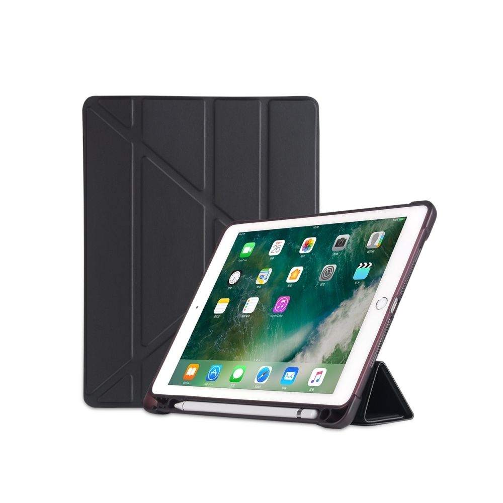 Wewoo - Smart Cover Housse Étui de protection TPU antichoc multi-rabattable pour iPad 9.7 (2018) / 9.7 (2017) / air / air2, avec support et fente pour styl(noir) - Coque, étui smartphone