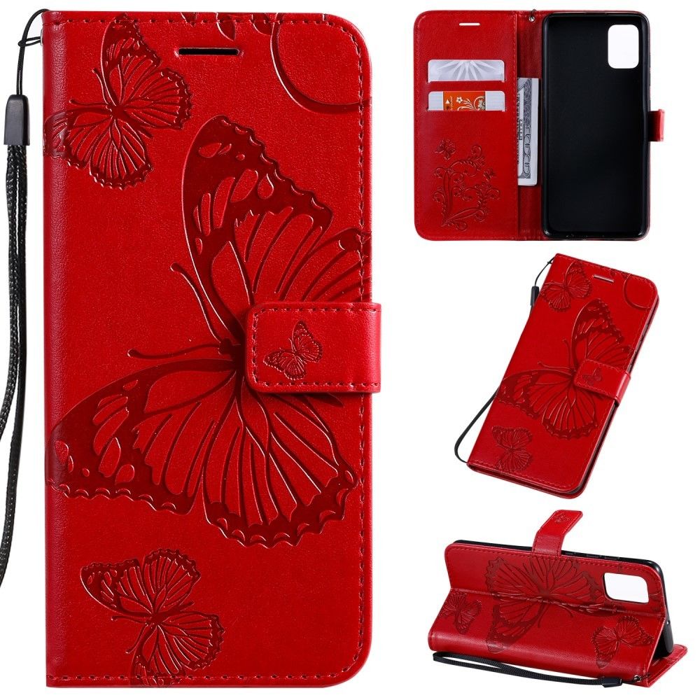 marque generique - Etui en PU papillon rouge pour votre Samsung Galaxy A51 - Coque, étui smartphone