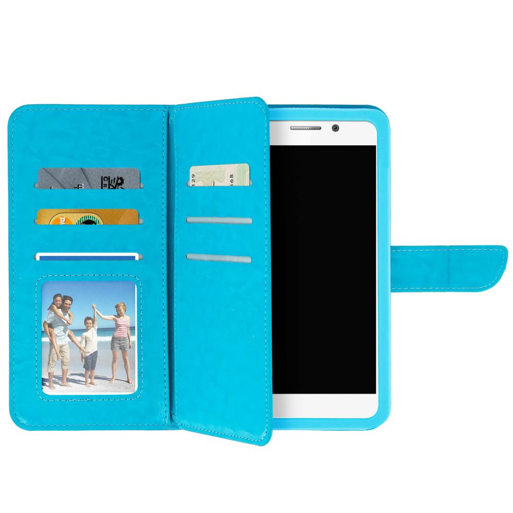 Avizar - Etui Universel Smartphone Housse Portefeuille 6 Porte-carte turquoise Taille 3xl - Coque, étui smartphone