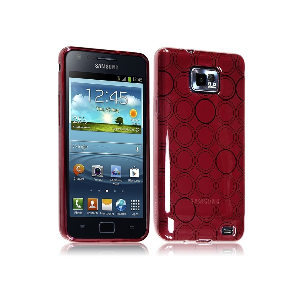 Karylax - Housse Coque Style Cercle pour Samsung Galaxy S2 i9100 Couleur Rouge Translucide - Autres accessoires smartphone