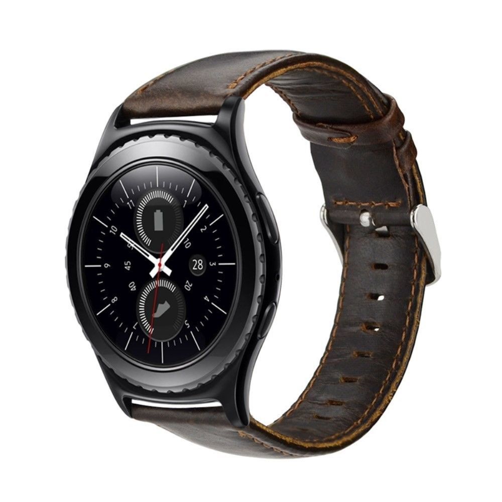 marque generique - Bracelet en cuir véritable café pour votre Samsung Gear S2 Classic (SM-R732) - Autres accessoires smartphone