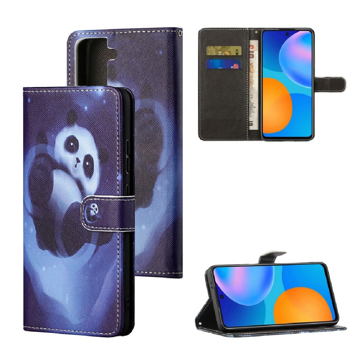 Other - Etui en PU impression de motif texture croisée Panda pour votre Samsung Galaxy S30/S21 - Coque, étui smartphone