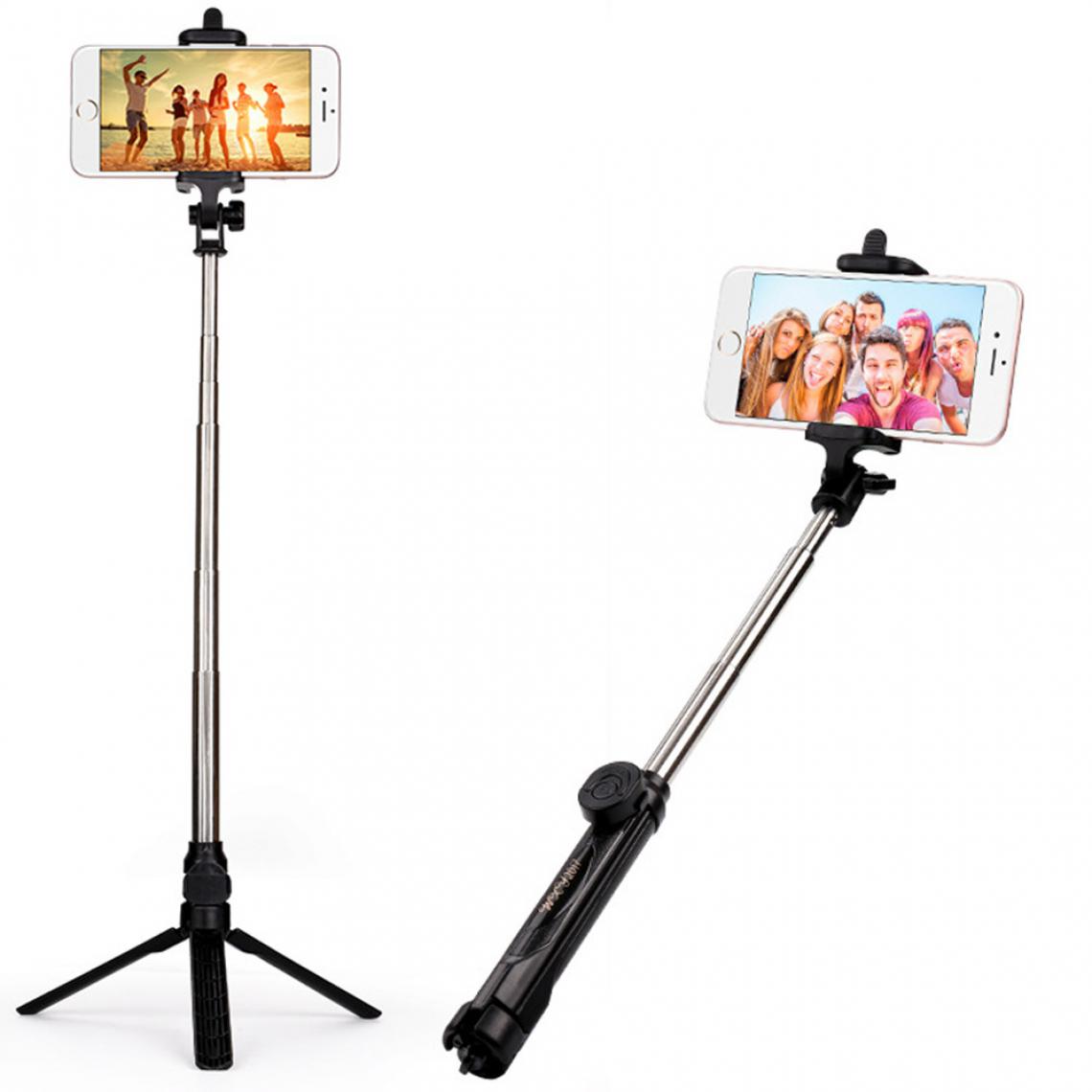 Shot - Selfie Stick avec Trepied pour IPHONE 11 Smartphone Perche IOS Reglable Telecommande Sans Fil Bluetooth Bouton Photo (NOIR) - Autres accessoires smartphone
