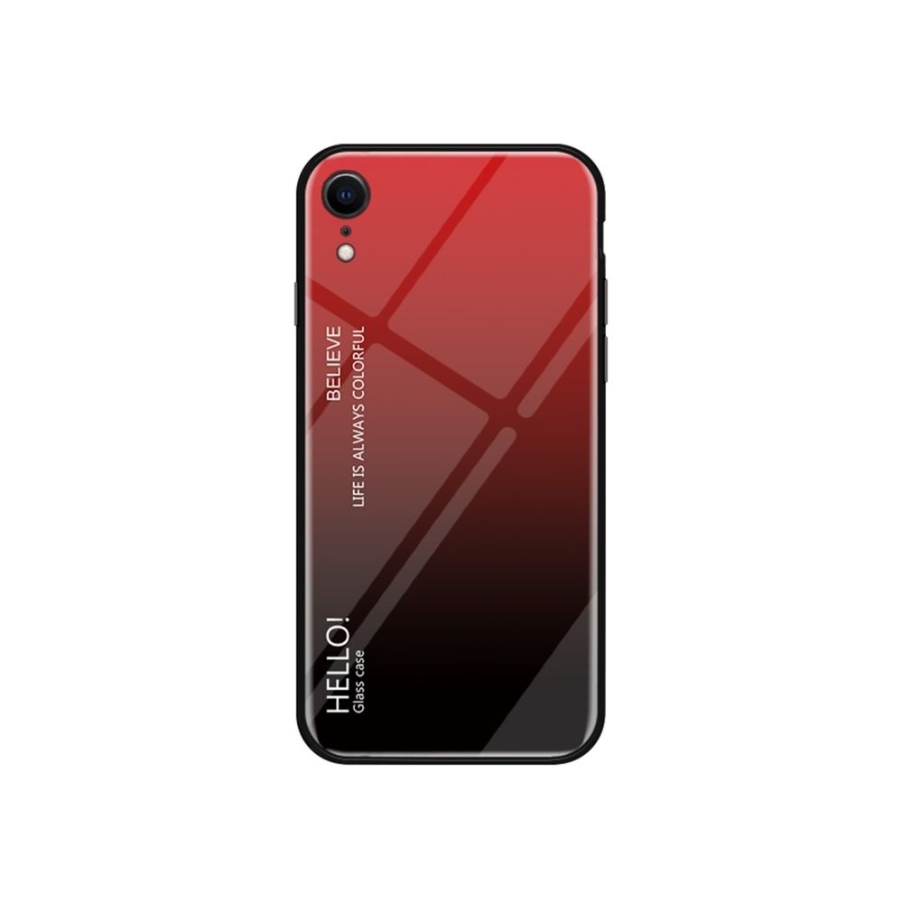 Wewoo - Coque Étui en verre de couleur dégradé pour iPhone XR (rouge) - Coque, étui smartphone