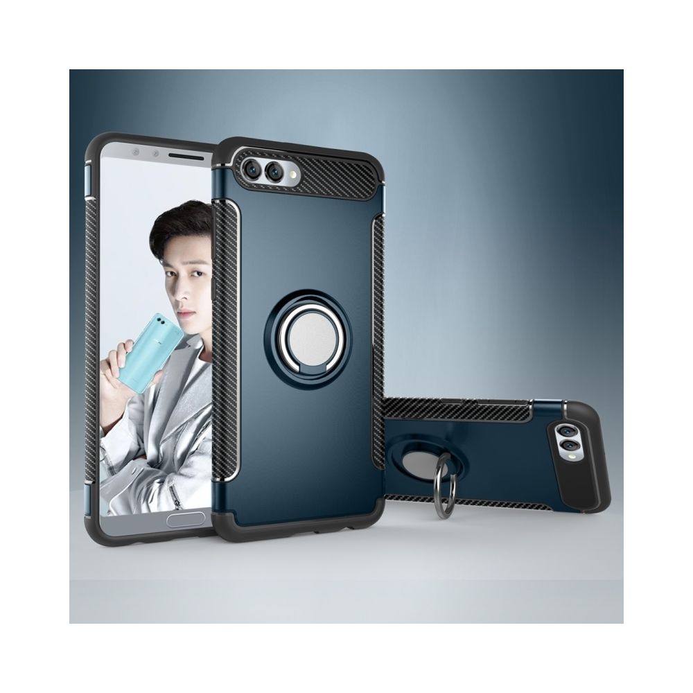 Wewoo - Coque Housse de protection magnétique à 360 degrés pour bague de rotation Huawei Nova 2s bleu marine - Coque, étui smartphone