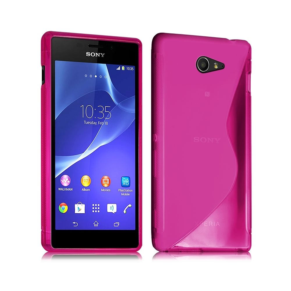 Karylax - Housse Etui Coque S-Line couleur Rose Fushia pour Sony Xperia M2 Dual + Film de Protection - Autres accessoires smartphone