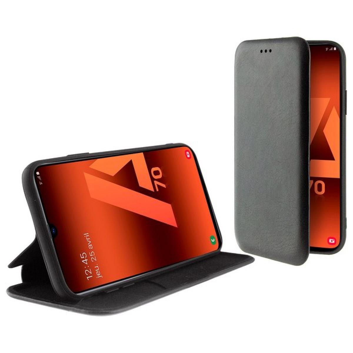 Totalcadeau - Etui livre compatible téléphone portable Samsung Galaxy A70 Noir Pas cher - Coque, étui smartphone