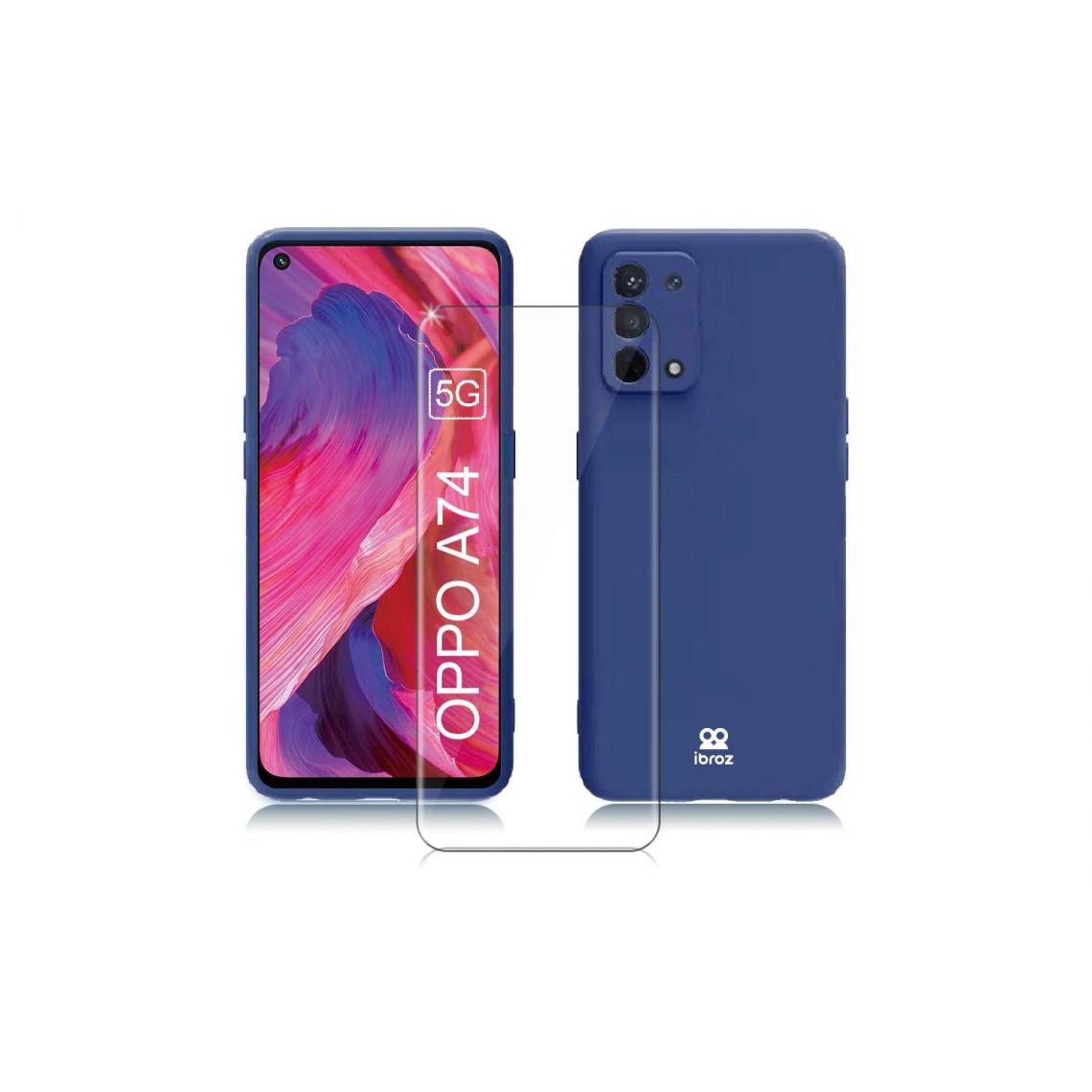 Ibroz - Ibroz Coque silicone bleue + Verre - Autres accessoires smartphone