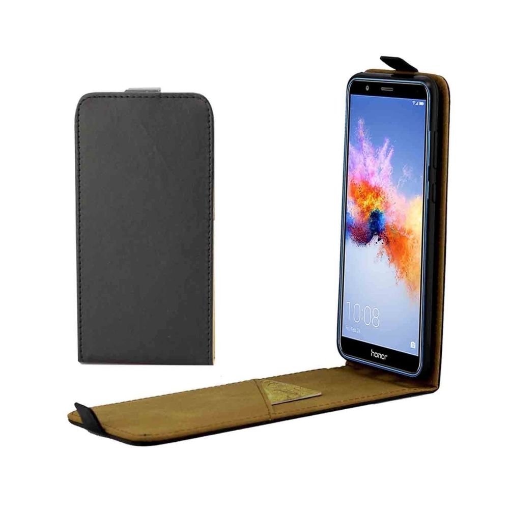 Wewoo - Housse Étui noir pour carte Huawei Honor 7X Vertical Flip Cuir de protection arrière avec fente - Coque, étui smartphone