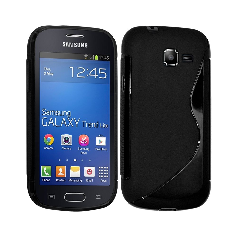 Karylax - Housse Coque Etui S-Line Couleur Noir pour Samsung Galaxy Trend Lite + Film de Protection - Autres accessoires smartphone