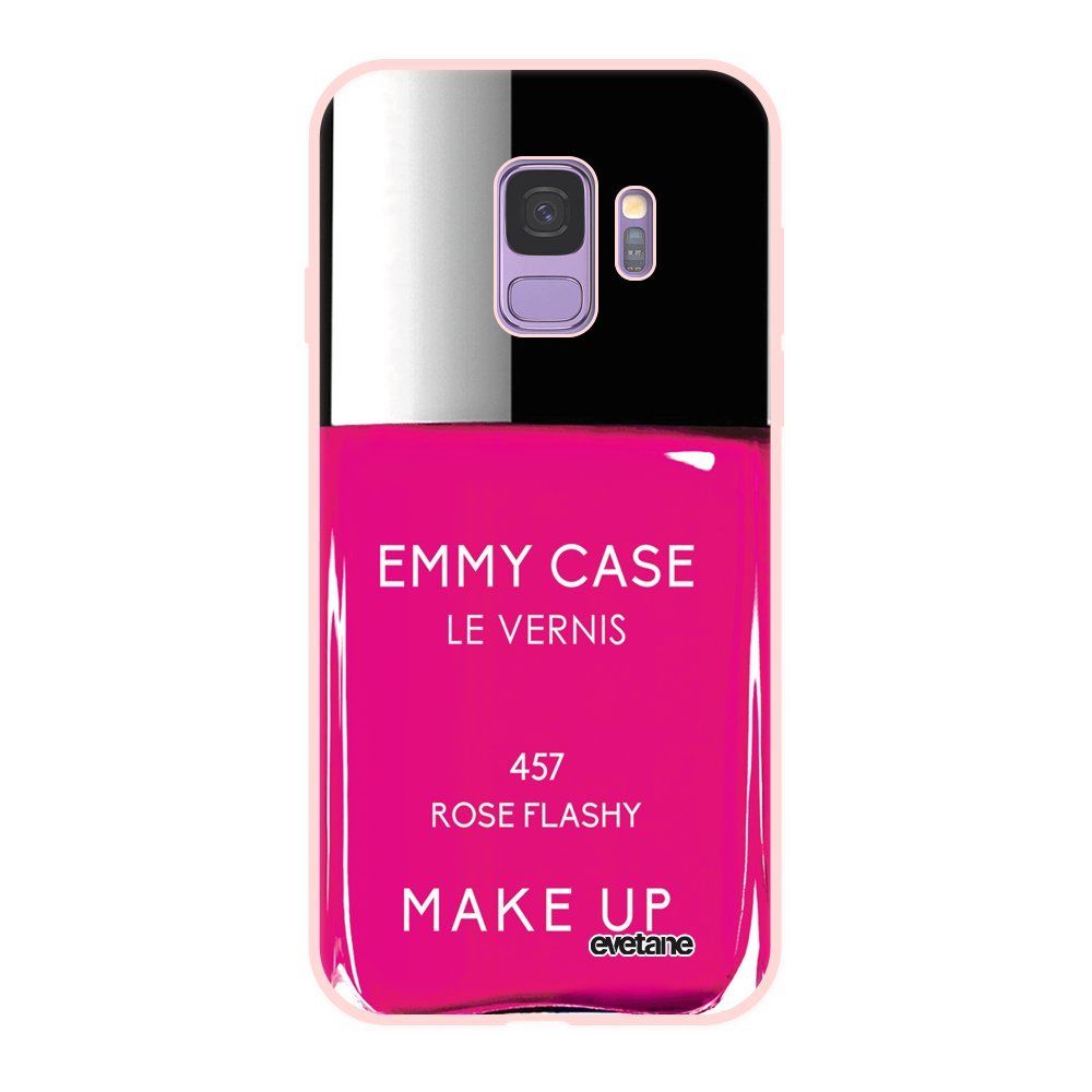 Evetane - Coque Samsung Galaxy S9 Silicone Liquide Douce rose Vernis Rose Ecriture Tendance et Design Evetane - Coque, étui smartphone
