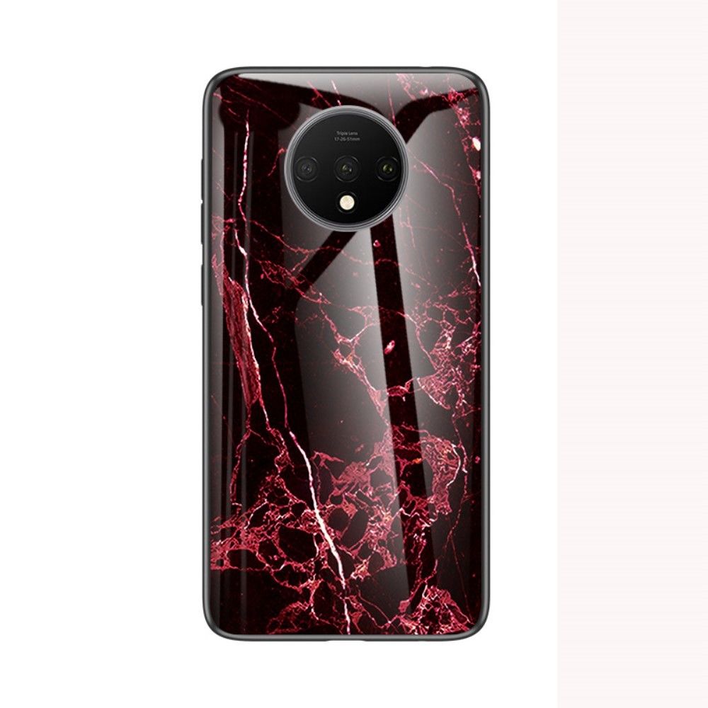 marque generique - Coque en TPU grain de marbre rouge pour votre OnePlus 7T - Coque, étui smartphone