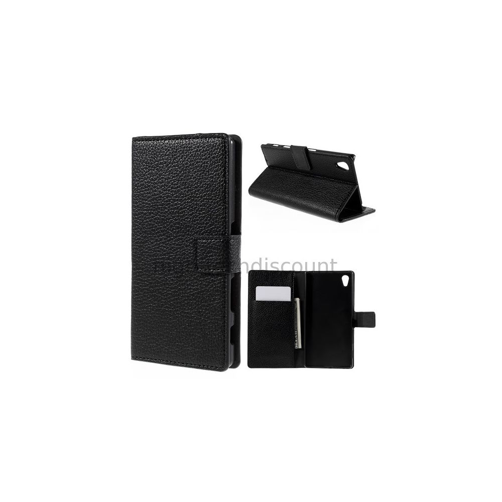 Htdmobiles - Housse etui coque pochette portefeuille PU cuir pour Sony Xperia Z5 + film ecran - NOIR - Autres accessoires smartphone