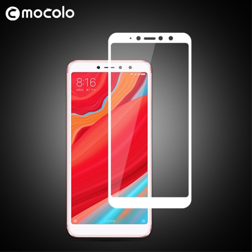 marque generique - Protecteur écran en verre trempé soie imprimée bord couverture complète de l'arc blanc pour votre Xiaomi Redmi S2 - Autres accessoires smartphone