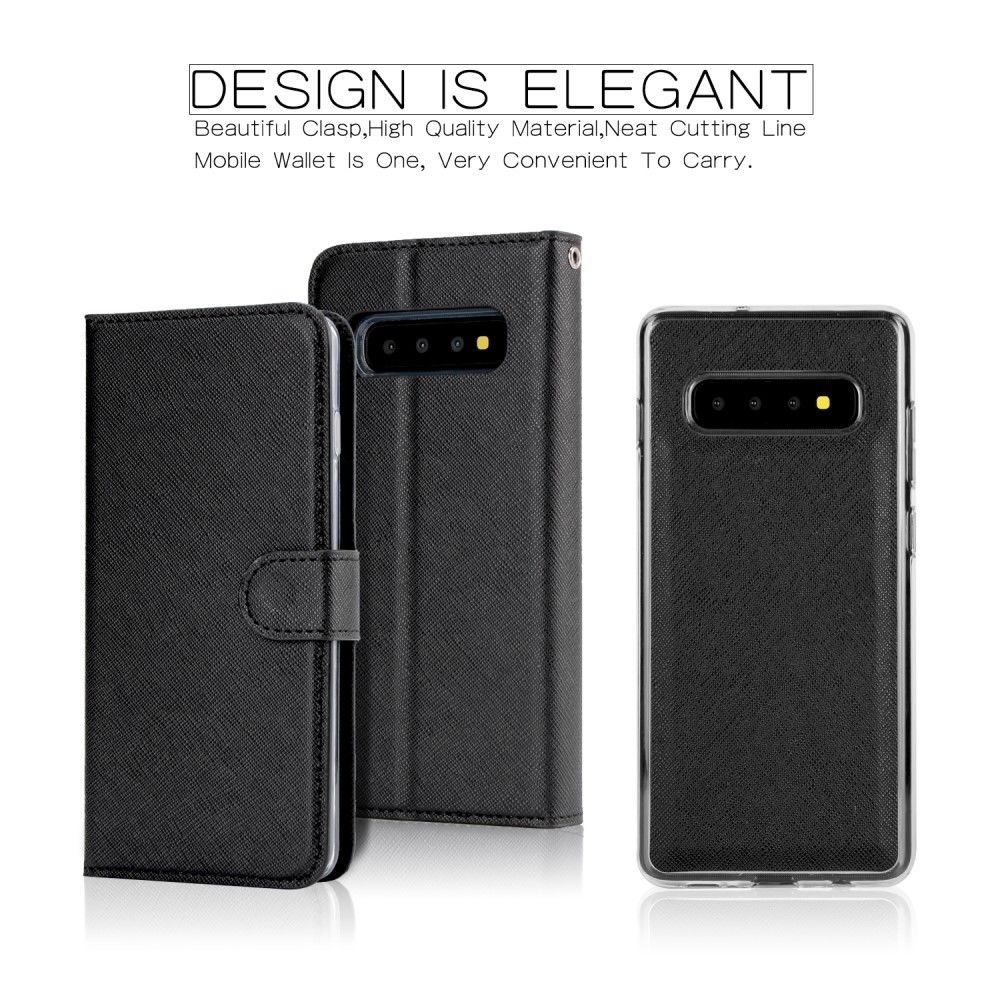 marque generique - Etui en PU + TPU amovible noir pour votre Samsung Galaxy S10 - Coque, étui smartphone