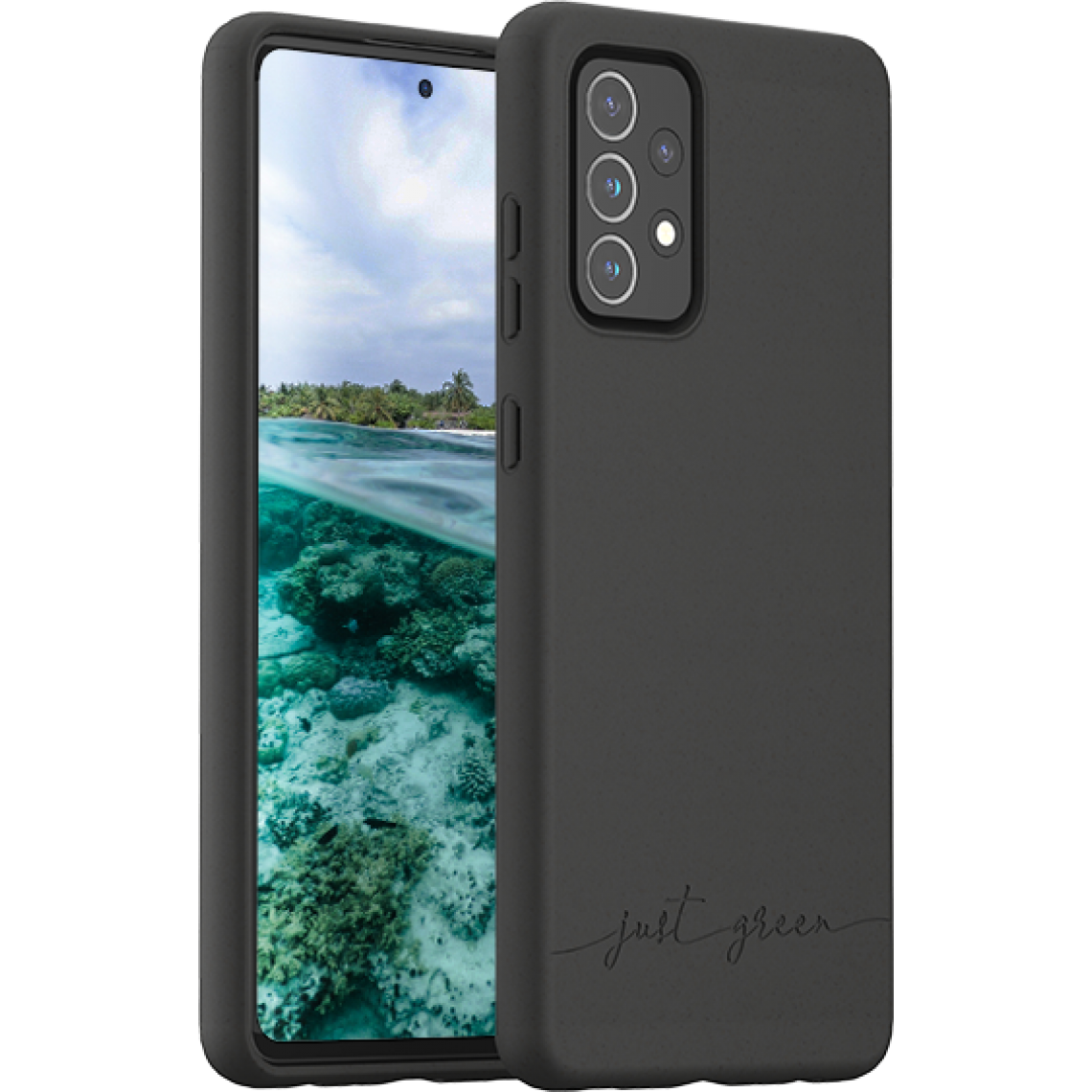 Samsung - Coque Biodégradable Noire pour Samsung G A52 4G / A52 5G / A52s 5G Just Green - Coque, étui smartphone
