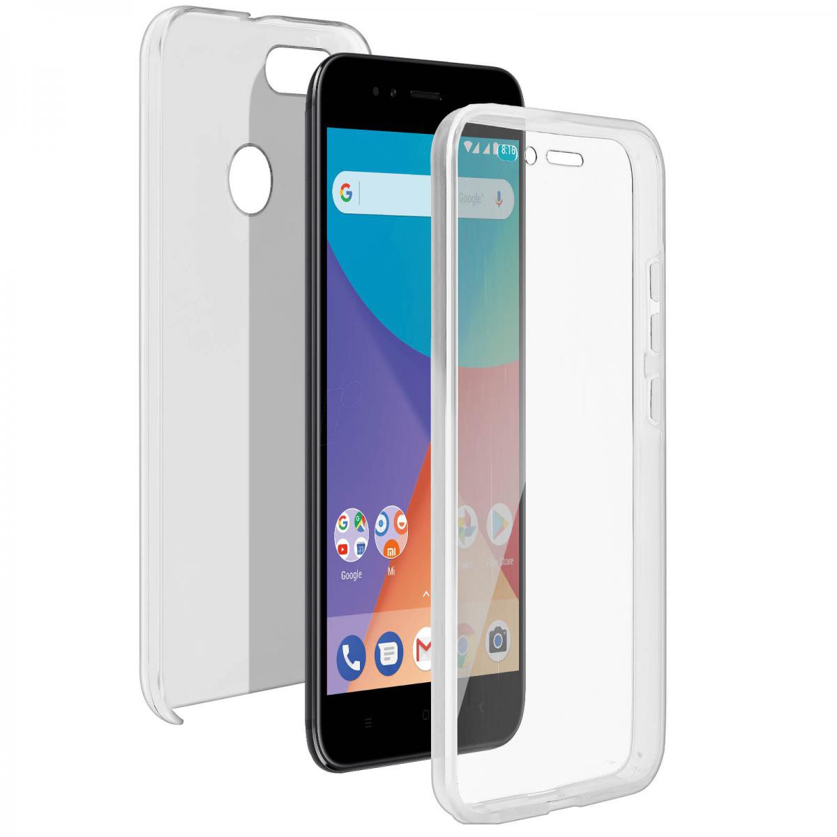 Avizar - Coque Xiaomi Mi A1 Protection Silicone + Arrière Polycarbonate - Transparent - Coque, étui smartphone