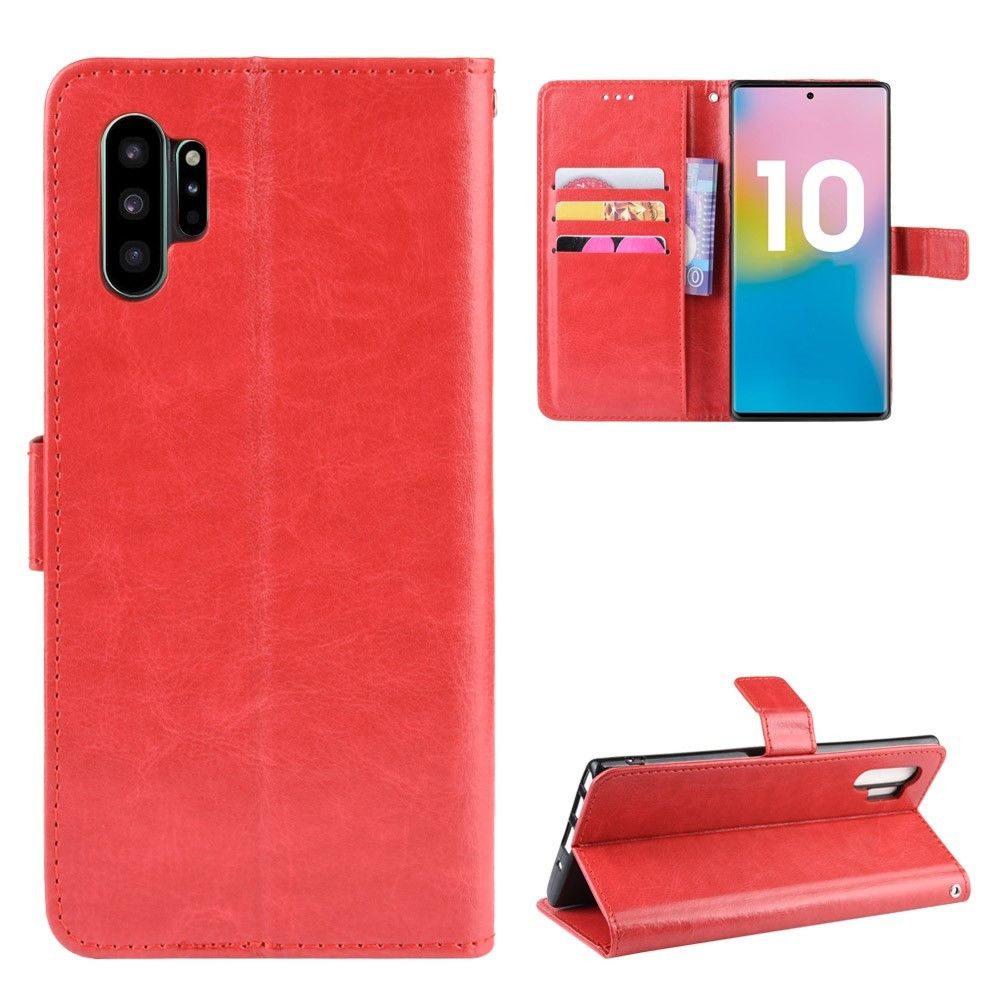 marque generique - Etui en PU cheval fou avec support rouge pour Samsung Galaxy Note 10 Pro - Coque, étui smartphone